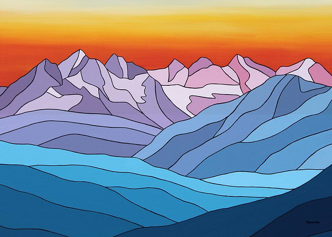 Sunset over Seven Sisters