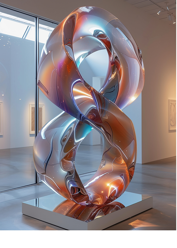 Iridescent Infinity Loop Sculpture