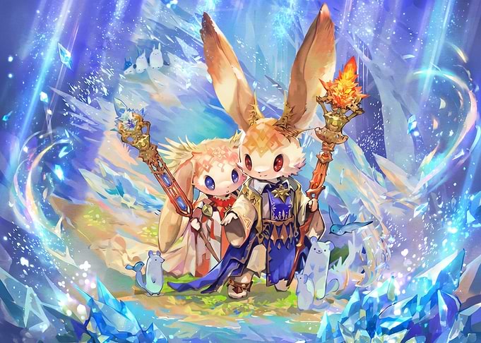 Fantasy Rabbit Mages in Crystal Cave