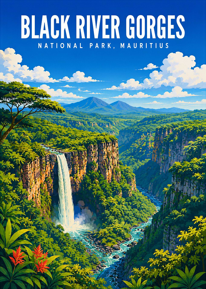 Black River Gorges National Park Poster