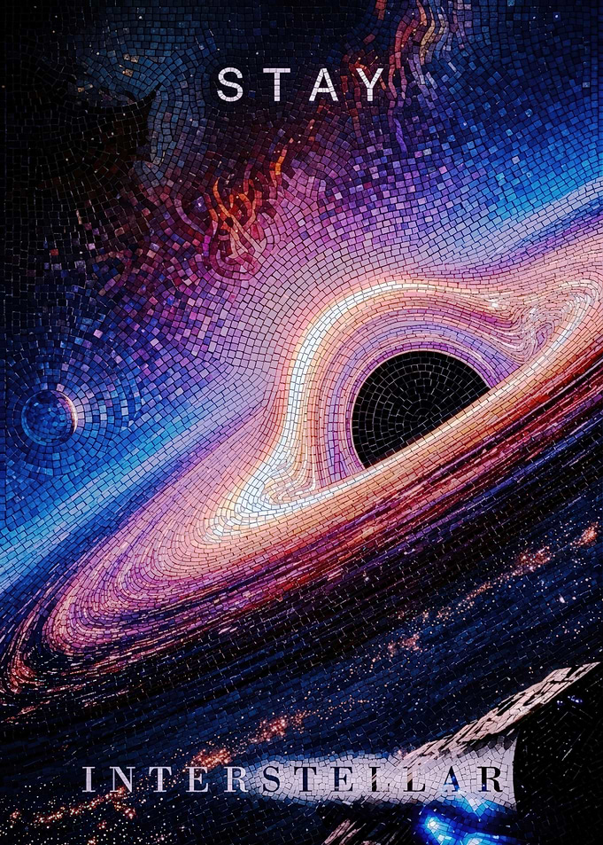 Interstellar Mosaic Black Hole Poster