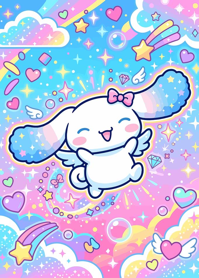 Cinnamoroll Kawaii Pastel Sky Illustration