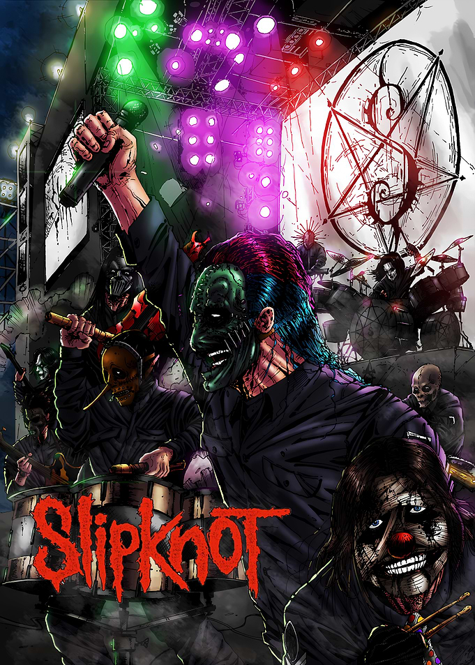 Slipknot Band Concert Illustration