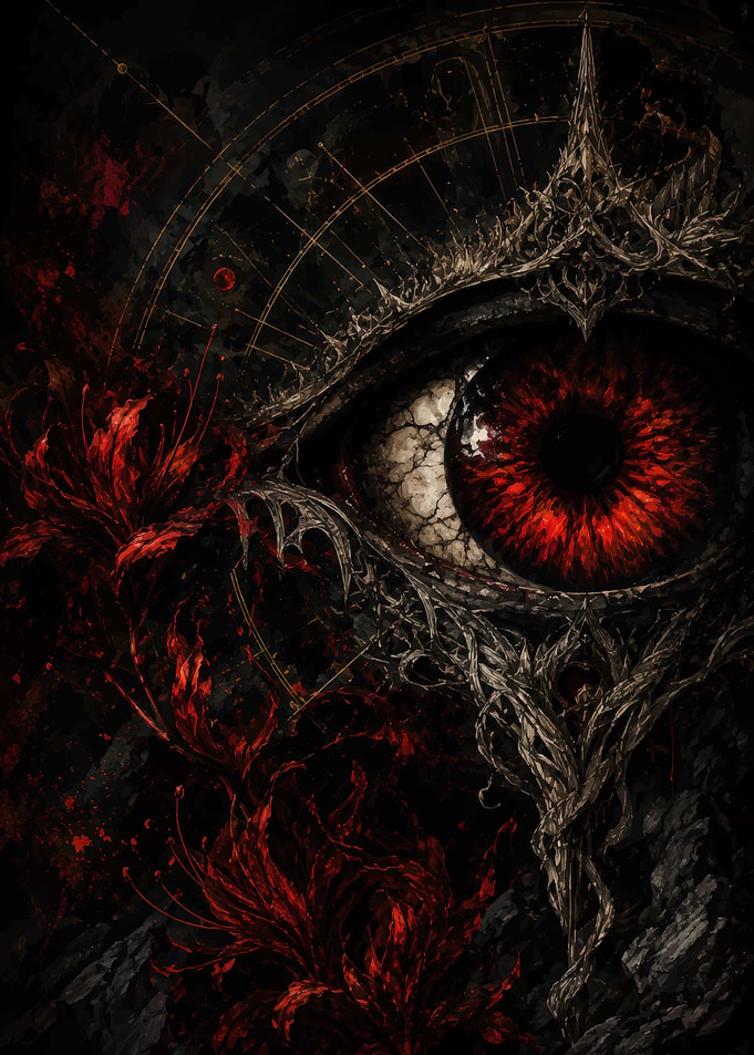 Gothic Eye with Red Spider Lilies