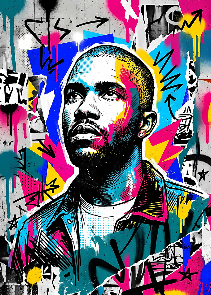 Frank Ocean Graffiti Pop Art Portrait