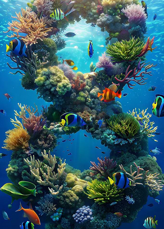 Vibrant Underwater Coral Reef Scene