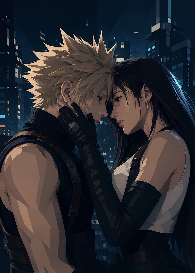 Cloud and Tifa Romantic Moment