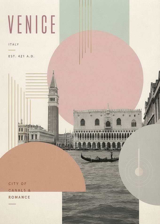 Minimalist Venice Italy Travel Poster