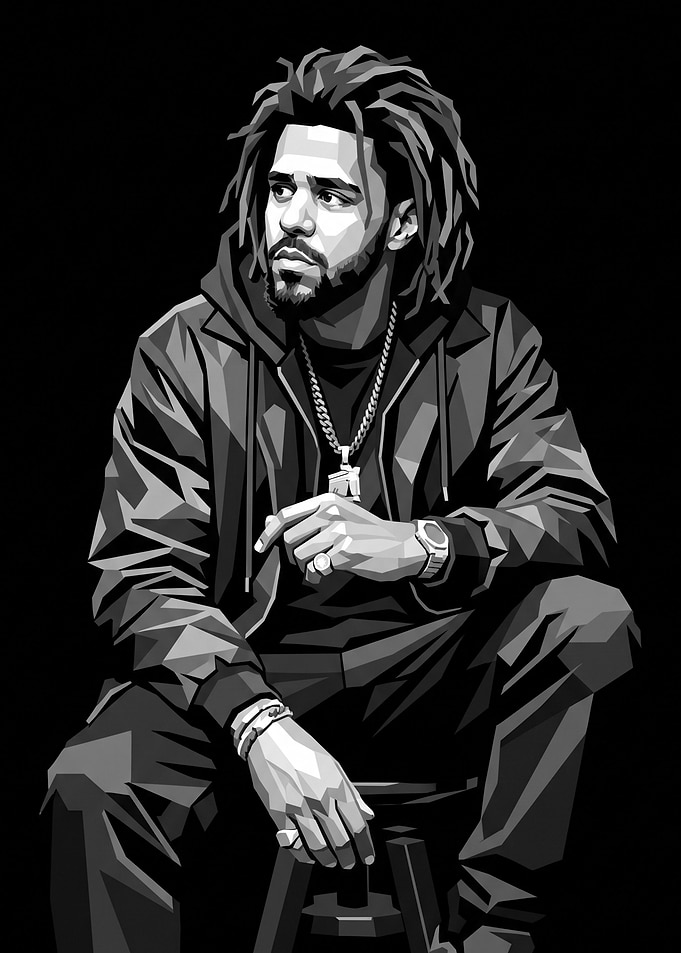 J. Cole Low Poly Portrait