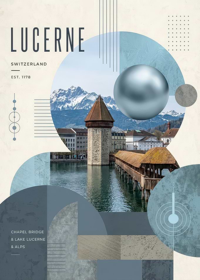 Lucerne Switzerland Travel Poster