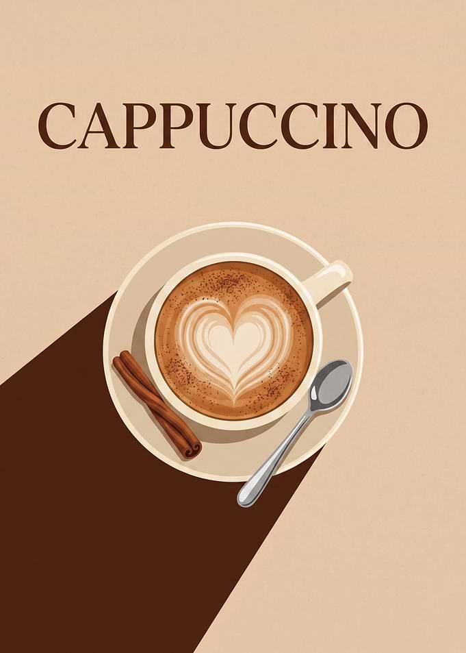 Minimalist Cappuccino Coffee Poster
