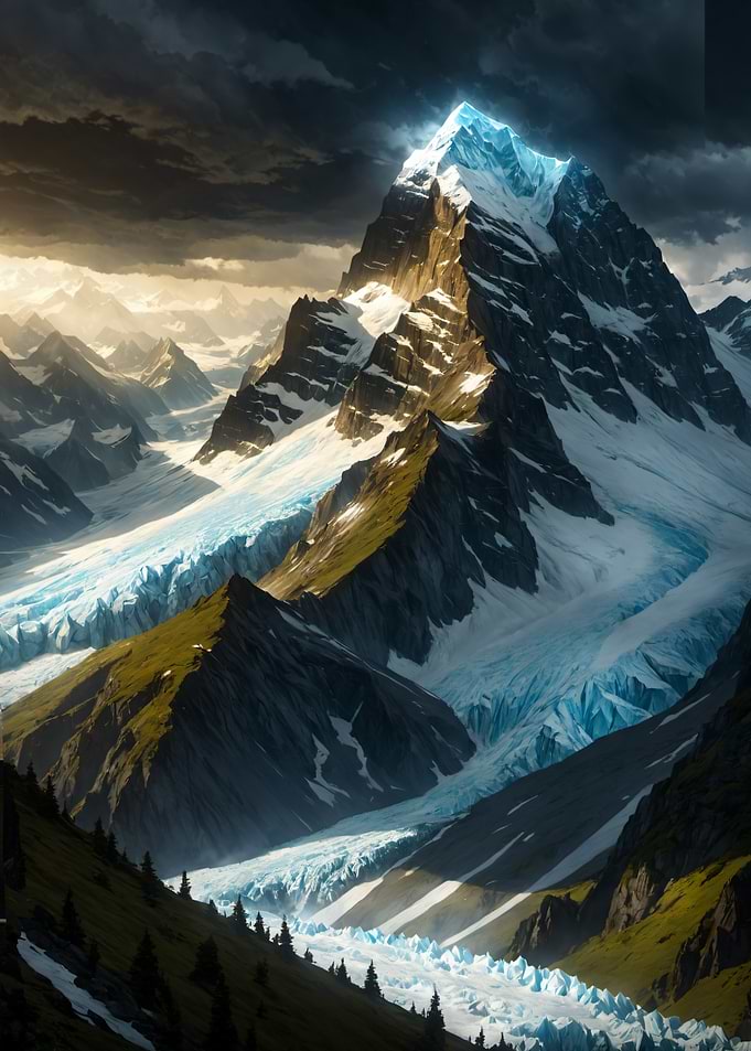 Majestic Snow-Capped Mountain Peak