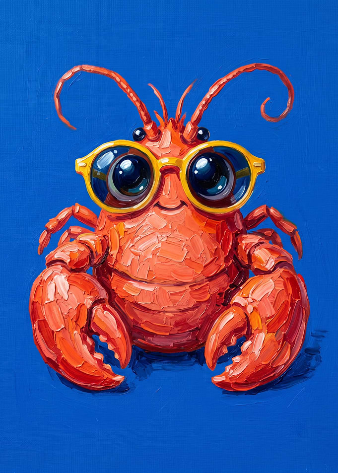 Cute Lobster Wearing Yellow Sunglasses