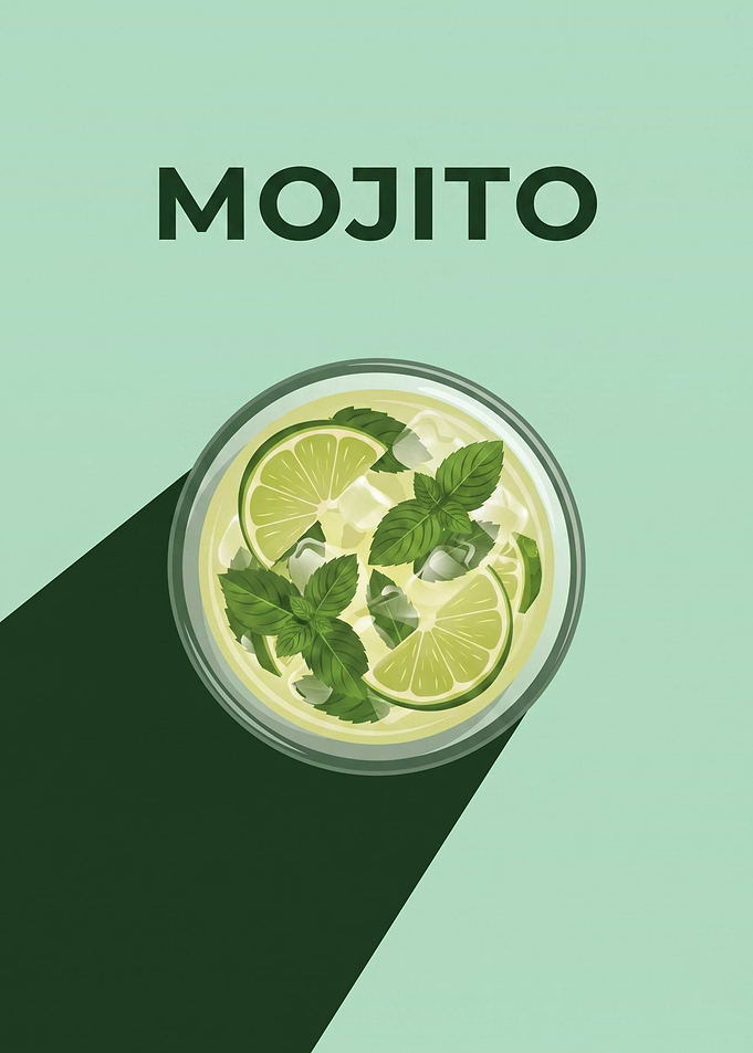 Minimalist Mojito Cocktail Poster