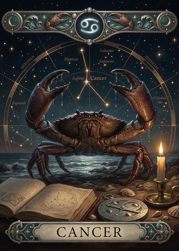 Cancer Zodiac Sign Astrology Art