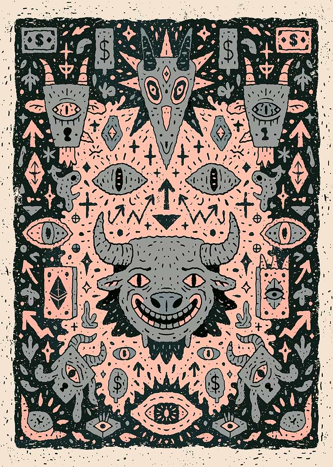 Surreal Occult Doodle Art Illustration