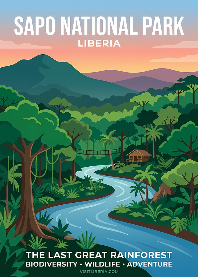 Sapo National Park Liberia Travel Poster