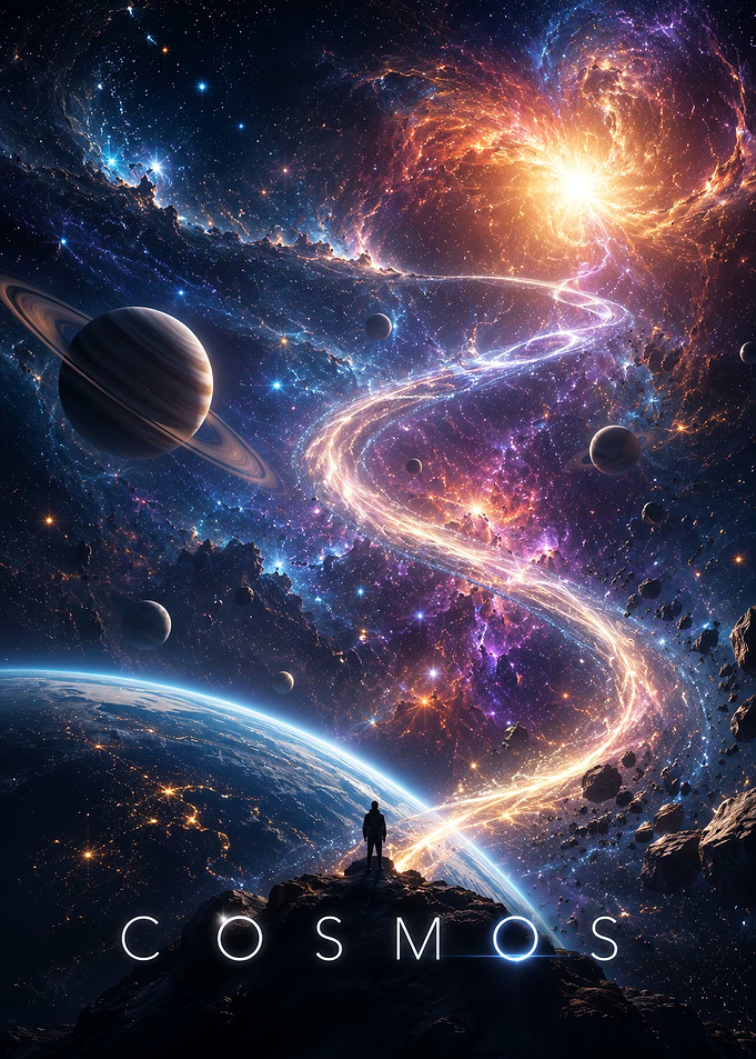 Cosmos Space Exploration Poster