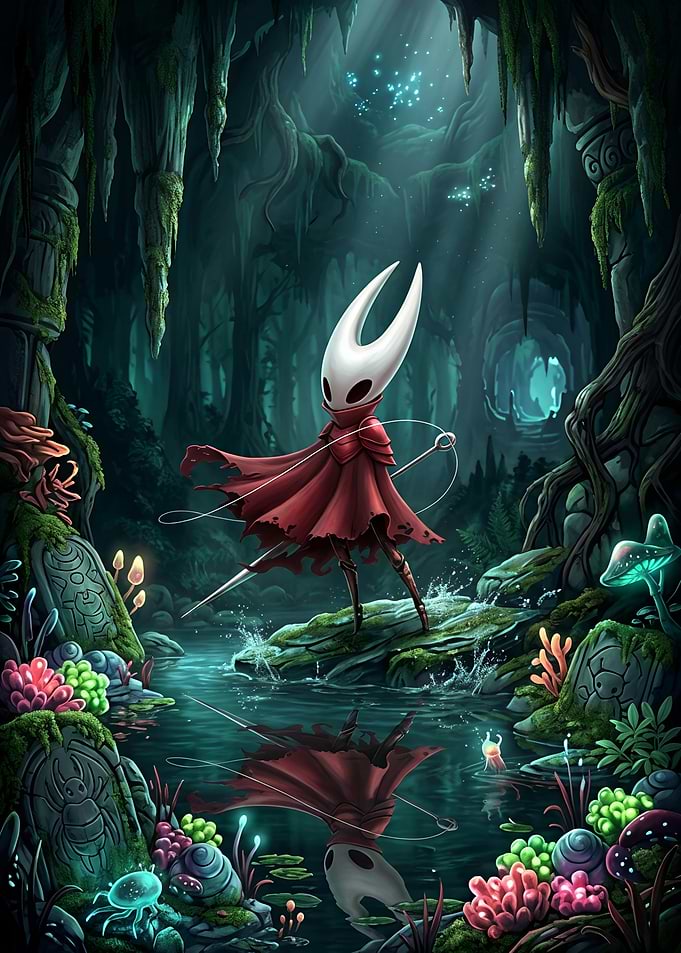 Hornet from Hollow Knight in Greenpath
