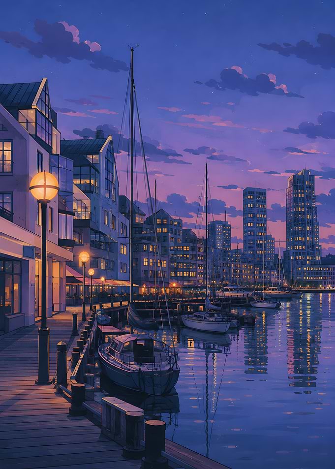Serene Harbor at Twilight