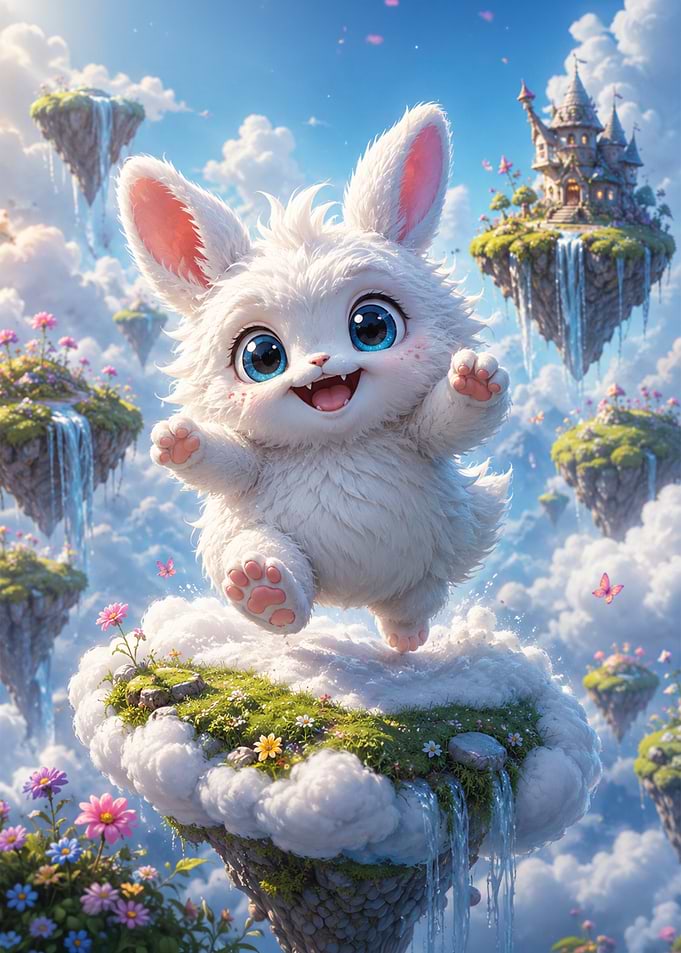 Cute Fluffy Creature in Sky Kingdom