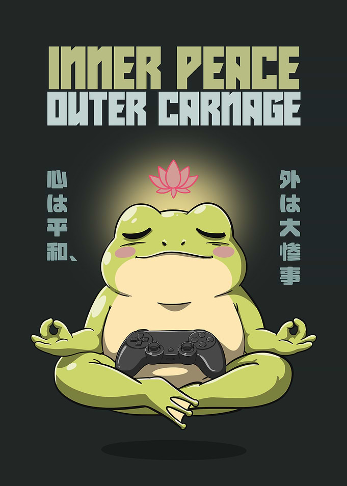 Zen Gaming Frog Meditating