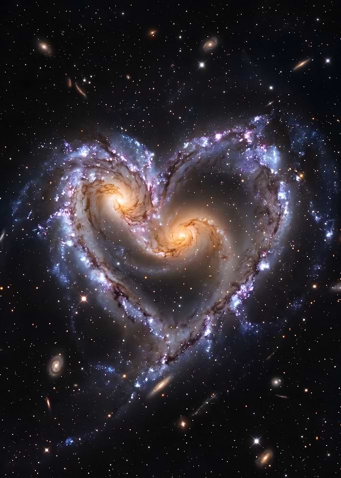 Heart-Shaped Interacting Galaxies in Space