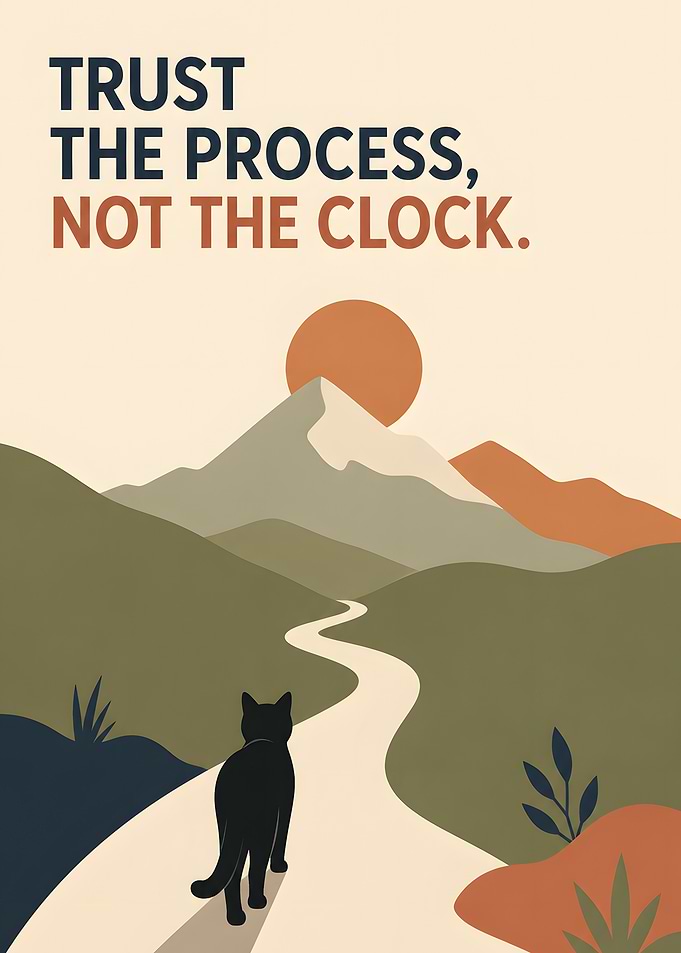 Trust the Process Inspirational Cat Poster