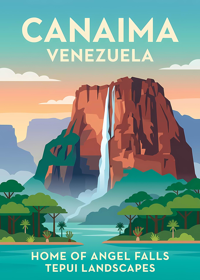 Canaima Venezuela Travel Poster