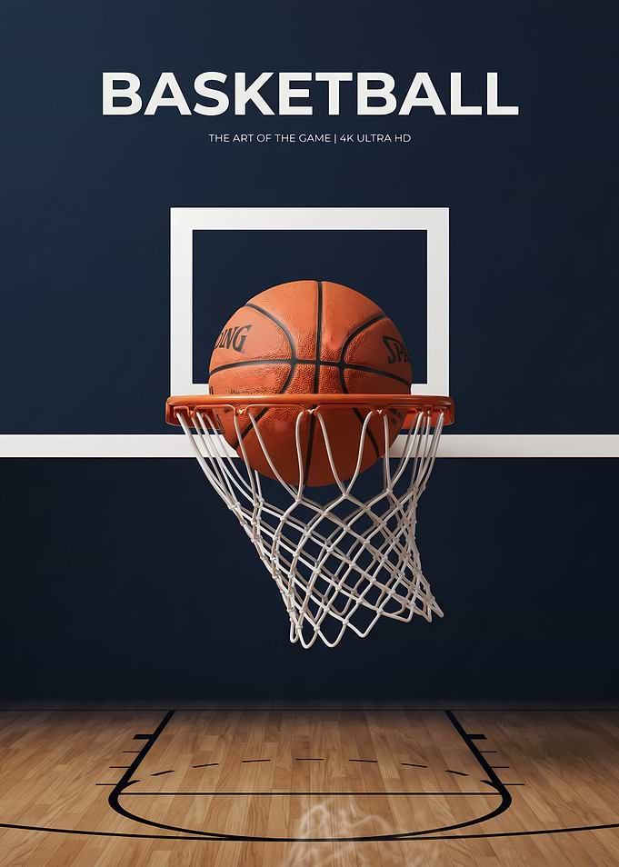 Basketball Hoop and Ball Poster