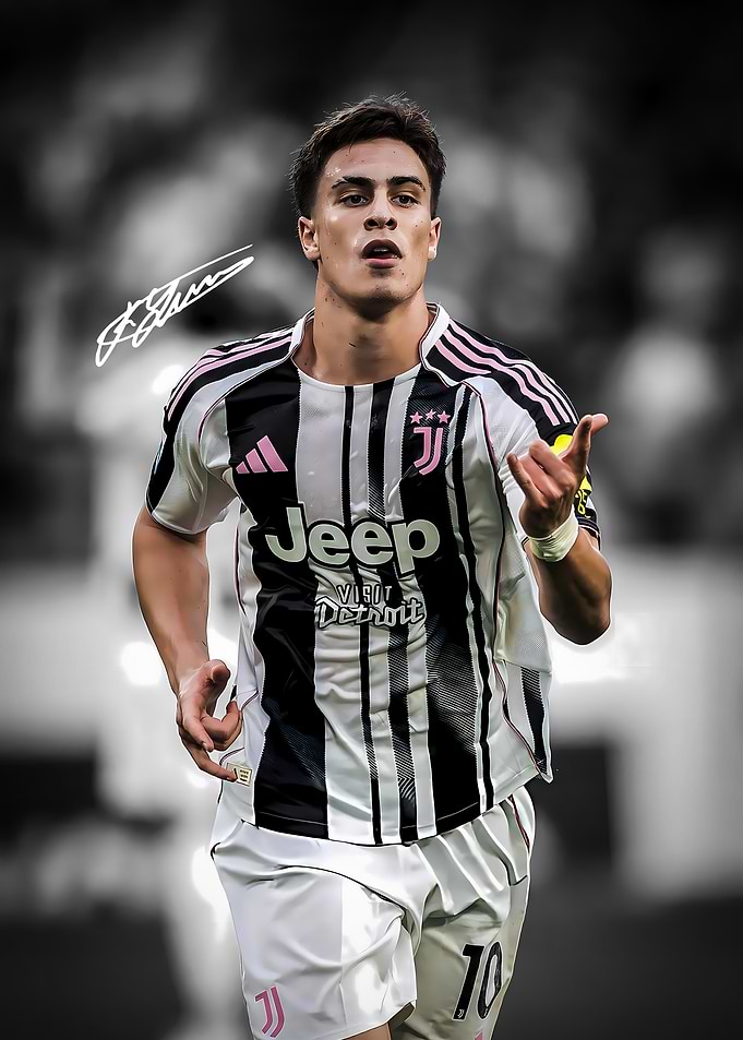 Kenan Yildiz Juventus Soccer Portrait