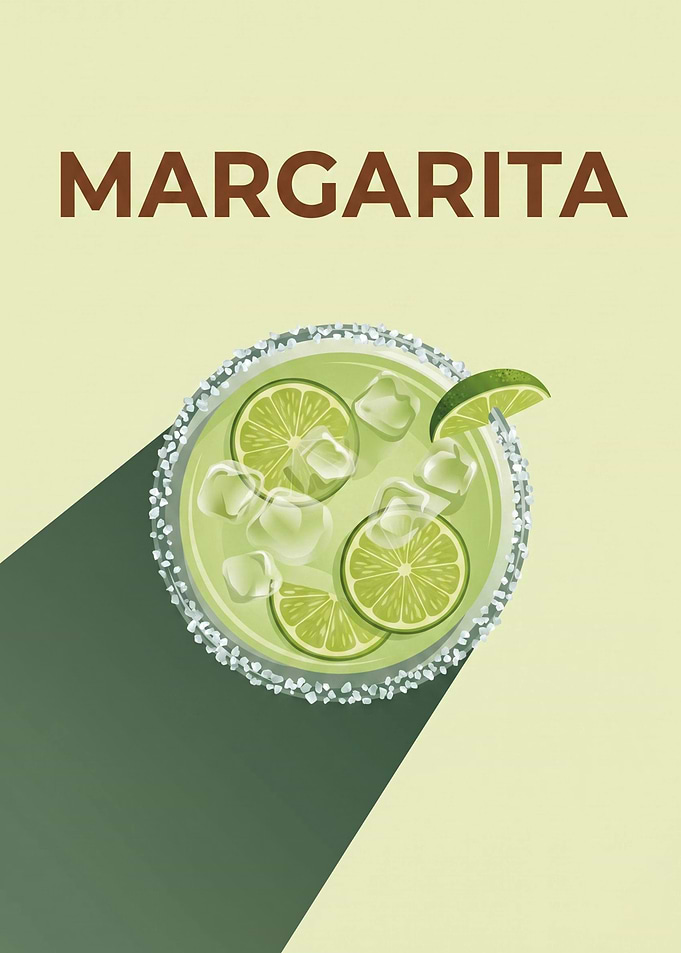 Minimalist Margarita Cocktail Poster