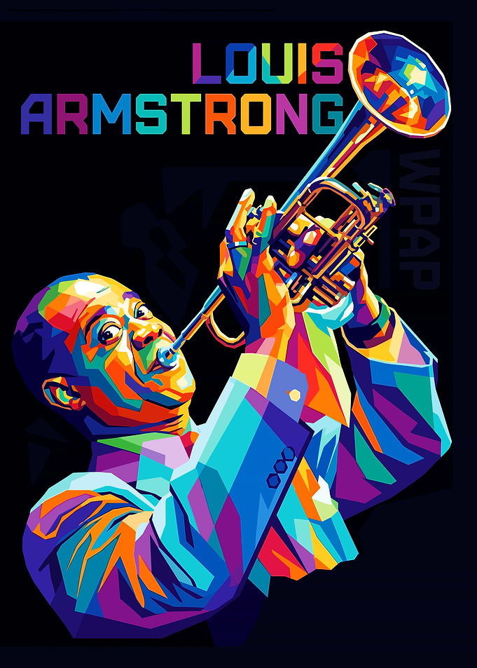 Louis Armstrong WPAP Pop Art Portrait