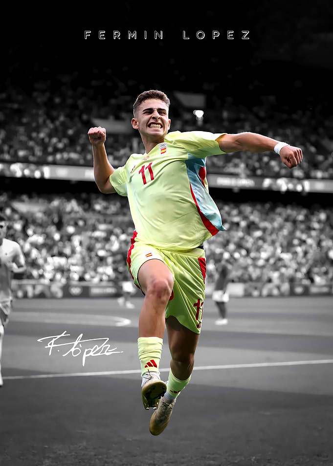 Fermin Lopez Soccer Celebration Poster