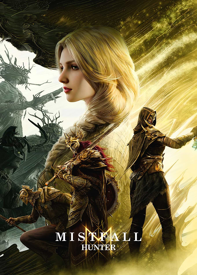 Mistfall Hunter Fantasy Game Poster