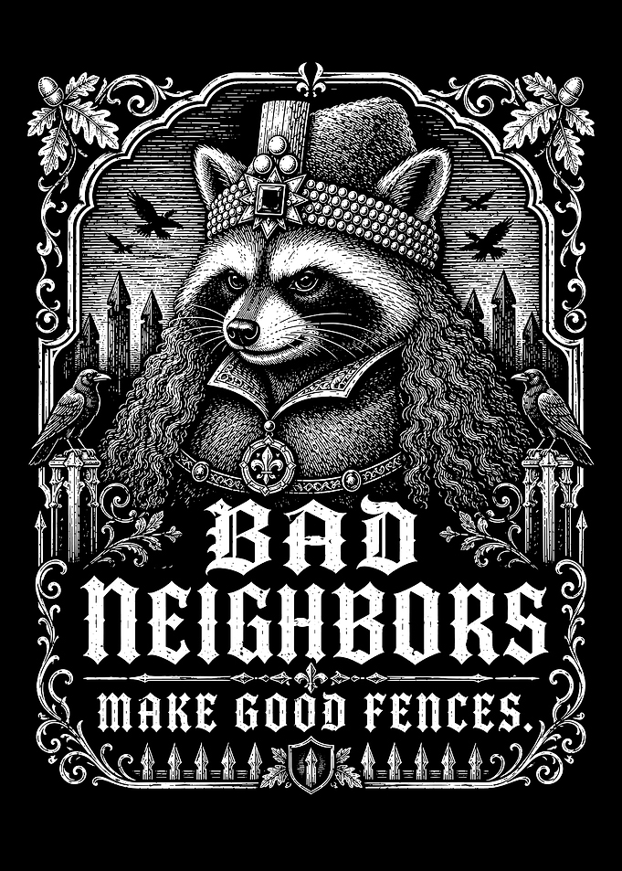 Funny Raccoon Bad Neighbors Poster