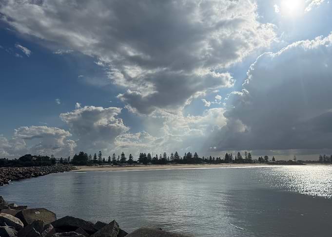 Coastal Seascape with Dramatic Clouds (Stockton, NSW)