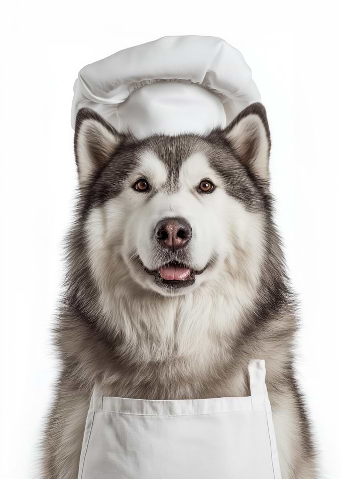 Alaskan Malamute Chef Portrait