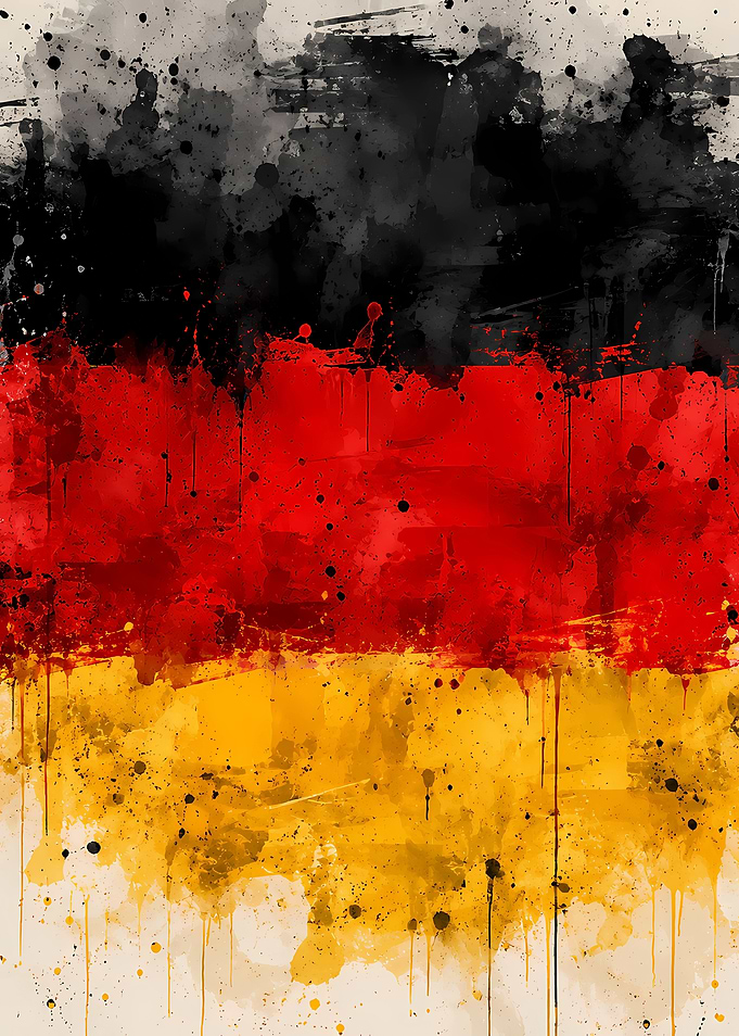 Watercolor German Flag Art