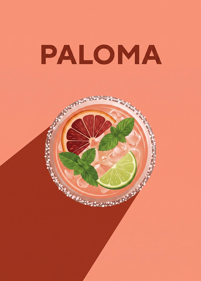 Paloma Cocktail Minimalist Art Print