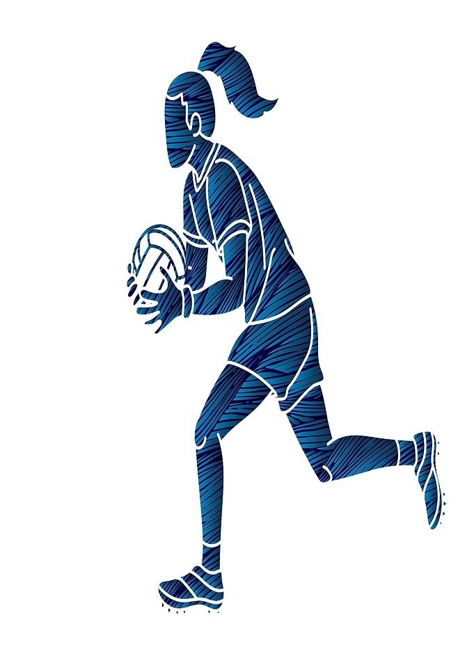 Female Rugby Player Running with Ball