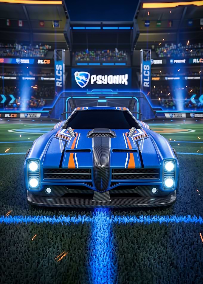 Rocket League Dominus Car in Arena poster