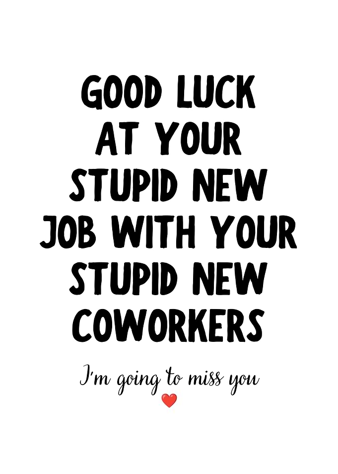 Funny Farewell Card Text Design