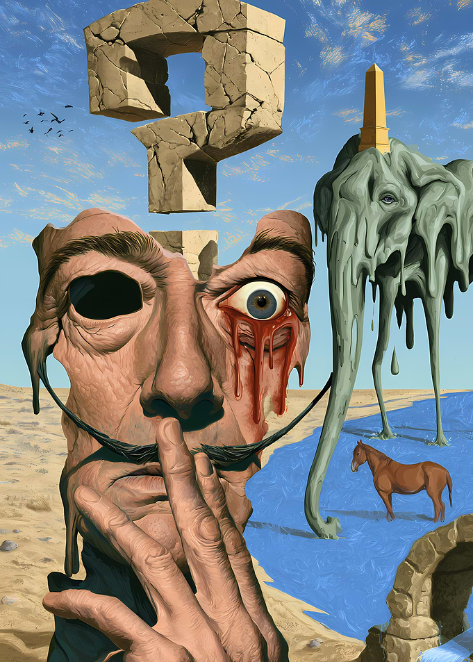 Surreal Salvador Dali Portrait Art