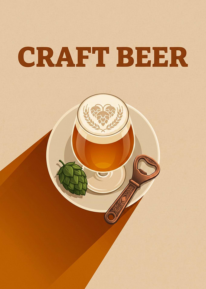 Craft Beer Poster with Hop