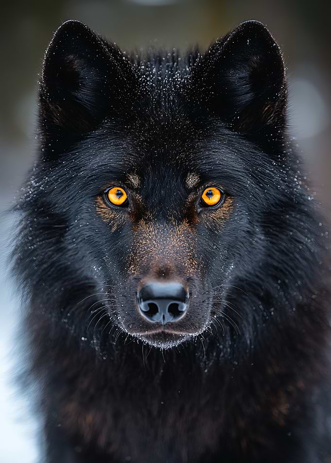Stunning Portrait of a Black Wolf