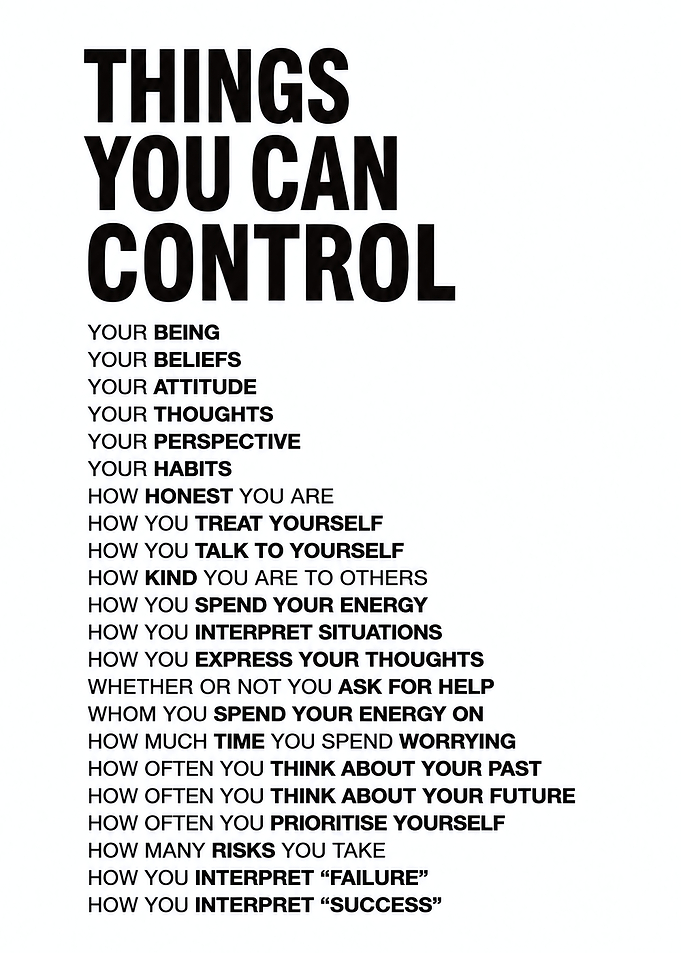 Things You Can Control Inspirational Poster
