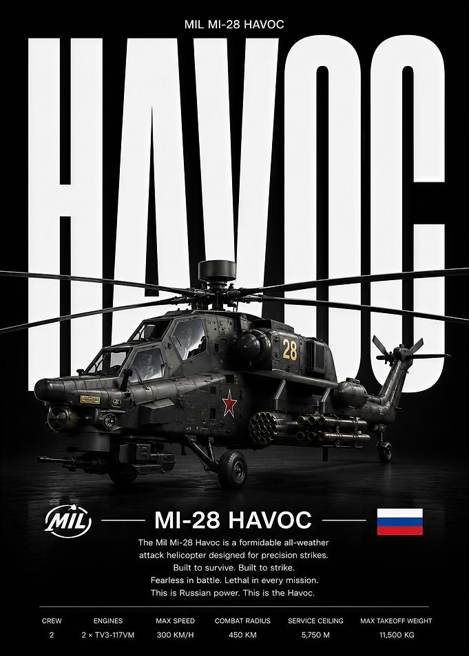 Mil Mi-28 Havoc Military Poster