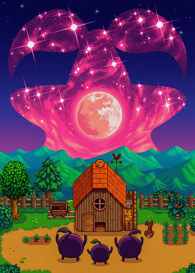 Stardew Valley Junimo Farm Night