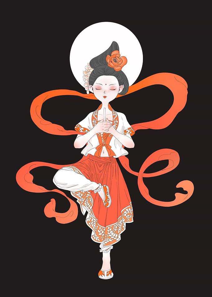Elegant Chinese Dancer in Traditional Attire